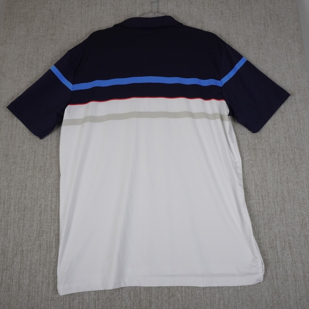 Callaway Opti•Dri Polo Shirt Men's L White Blue Golf Short Sleeve Stretch - Picture 9 of 10